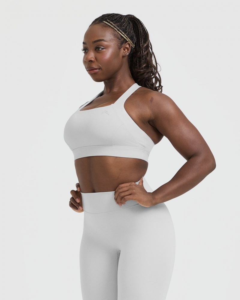 Oner Active Timeless Leveät Strap Sports Bras Vaaleanharmaat | 425-MOLHZY