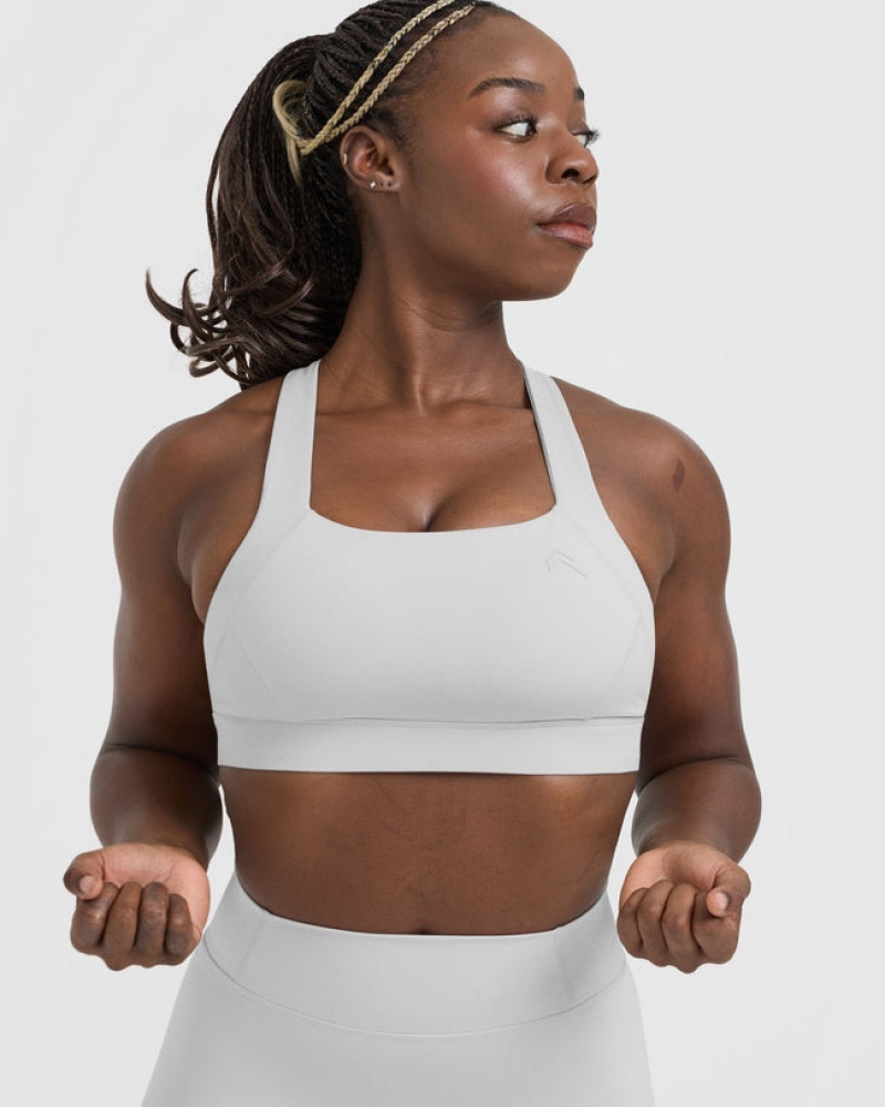 Oner Active Timeless Leveät Strap Sports Bras Vaaleanharmaat | 425-MOLHZY