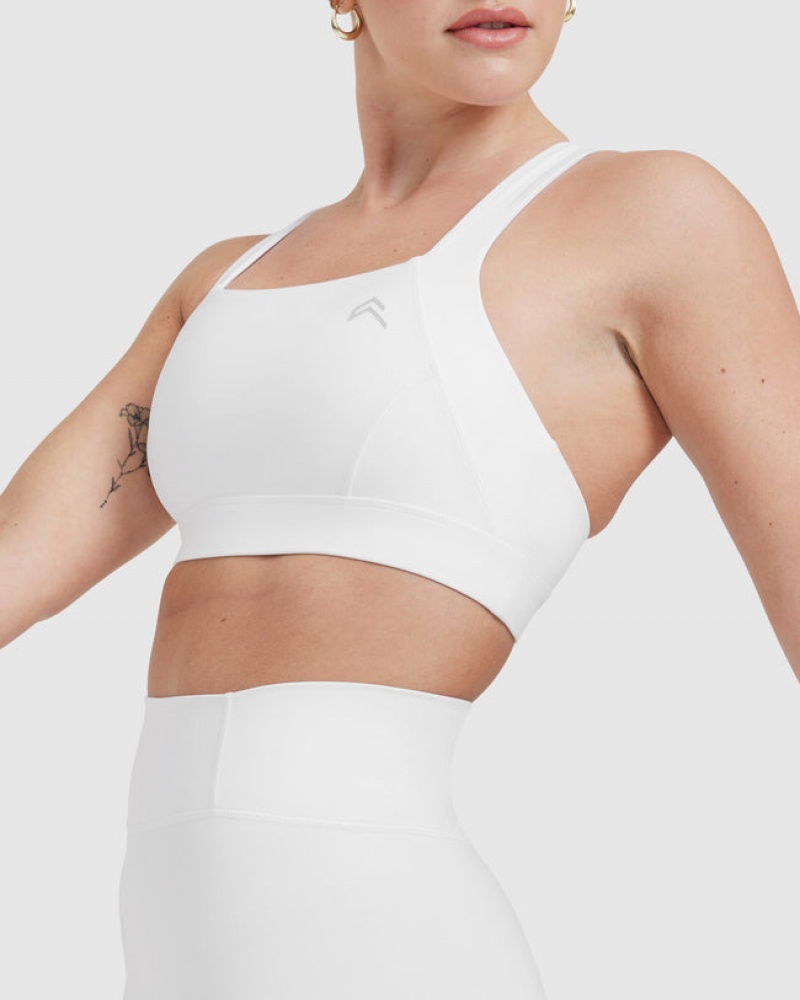 Oner Active Timeless Leveät Strap Sports Bras Valkoinen | 876-QJHOID