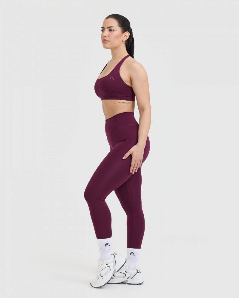 Oner Active Timeless Square Neck Sports Bras Viininpunainen | 459-NBSEWM