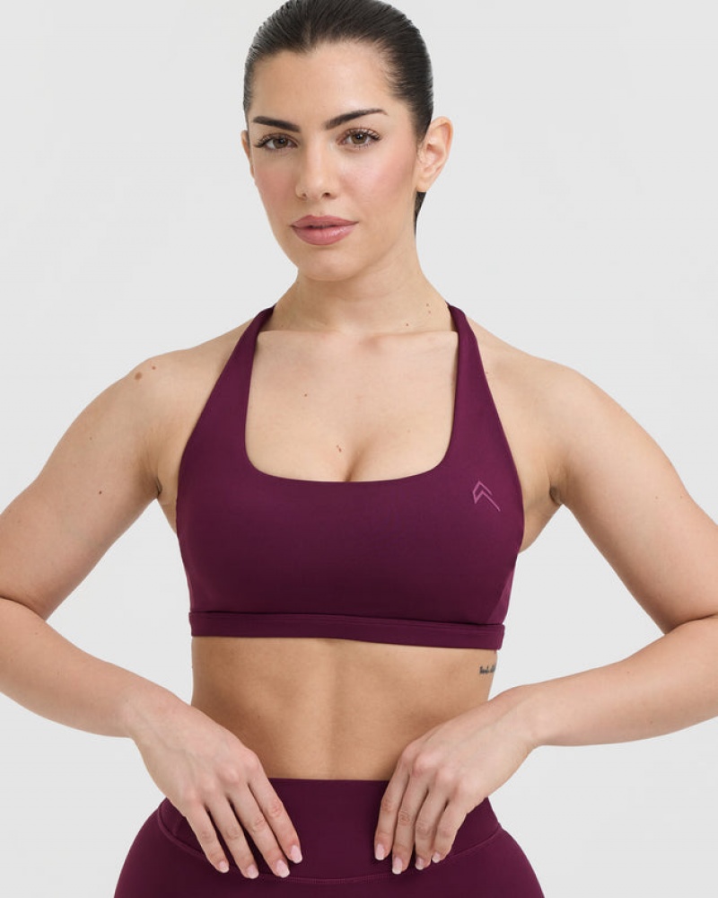 Oner Active Timeless Square Neck Sports Bras Viininpunainen | 459-NBSEWM