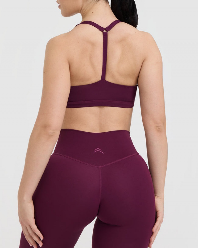 Oner Active Timeless Square Neck Sports Bras Viininpunainen | 459-NBSEWM