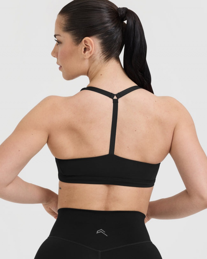 Oner Active Timeless Square Neck Sports Bras Mustat | 207-DKYBMS