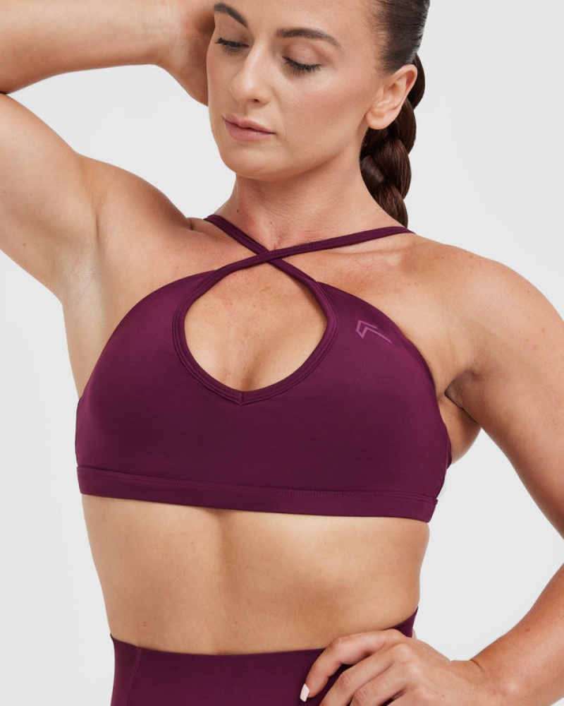 Oner Active Timeless Strappy Bralette Sports Bras Viininpunainen | 736-YPBHUG