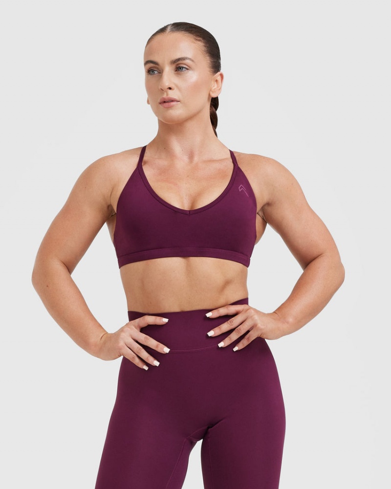 Oner Active Timeless Strappy Bralette Sports Bras Viininpunainen | 736-YPBHUG