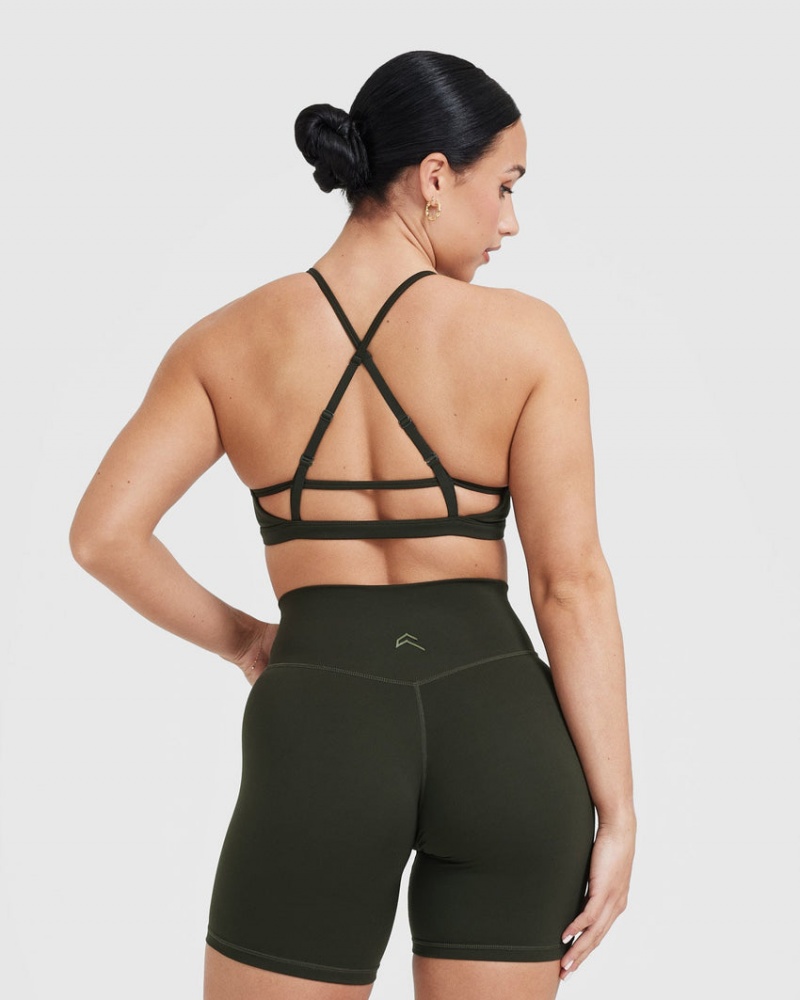 Oner Active Timeless Strappy Bralette Sports Bras Khaki | 906-PBLRQW