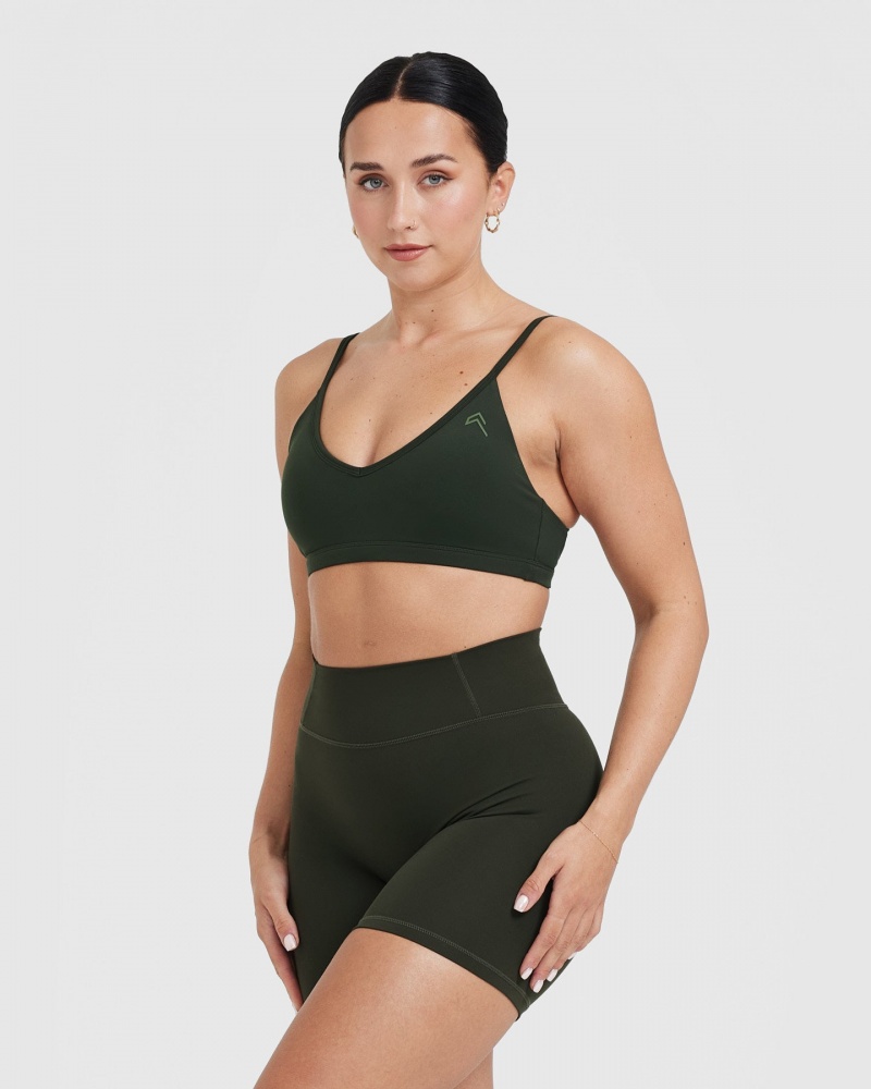 Oner Active Timeless Strappy Bralette Sports Bras Khaki | 906-PBLRQW