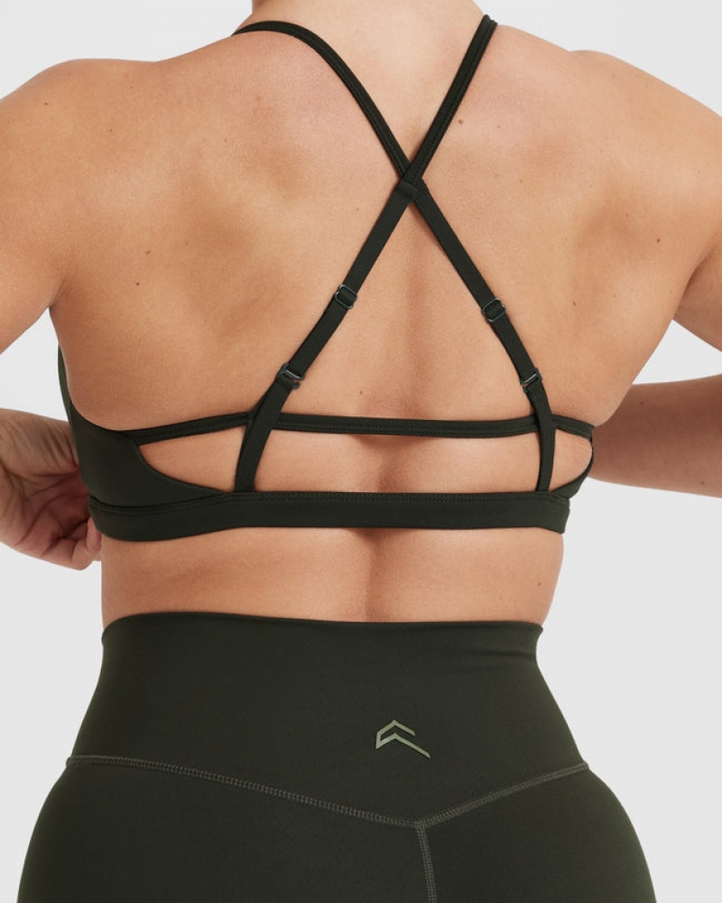 Oner Active Timeless Strappy Bralette Sports Bras Khaki | 906-PBLRQW