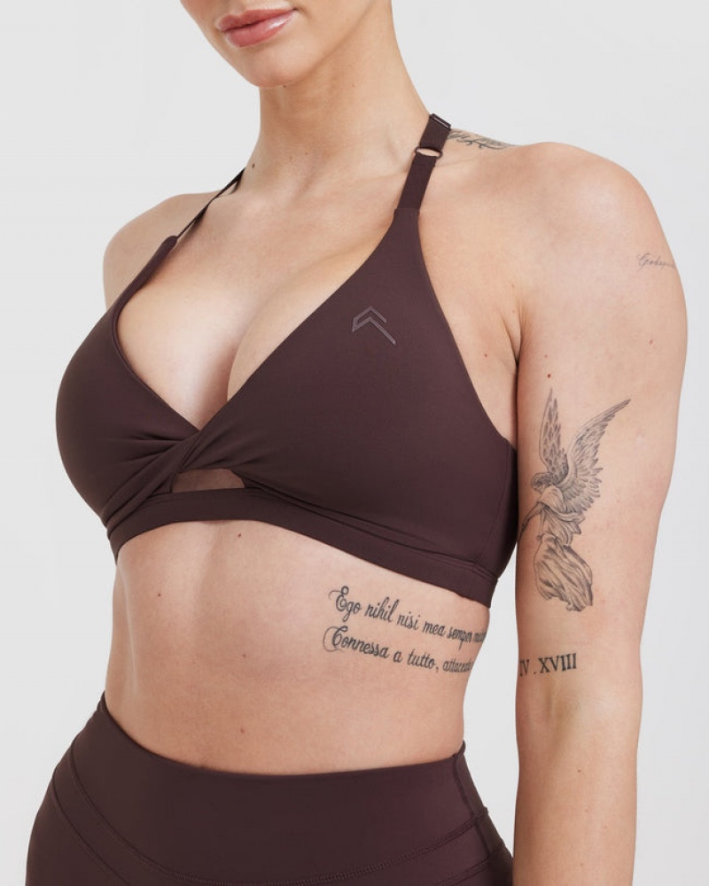 Oner Active Unified Twist Sports Bras Violetit Ruskea | 682-WMIVBX